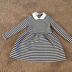 Girls navy and white striped Ralph Lauren Dress